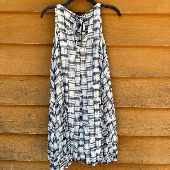 BB Dakota Blue White Striped Pleated Shift Dress Size S - Picture 6 of 10